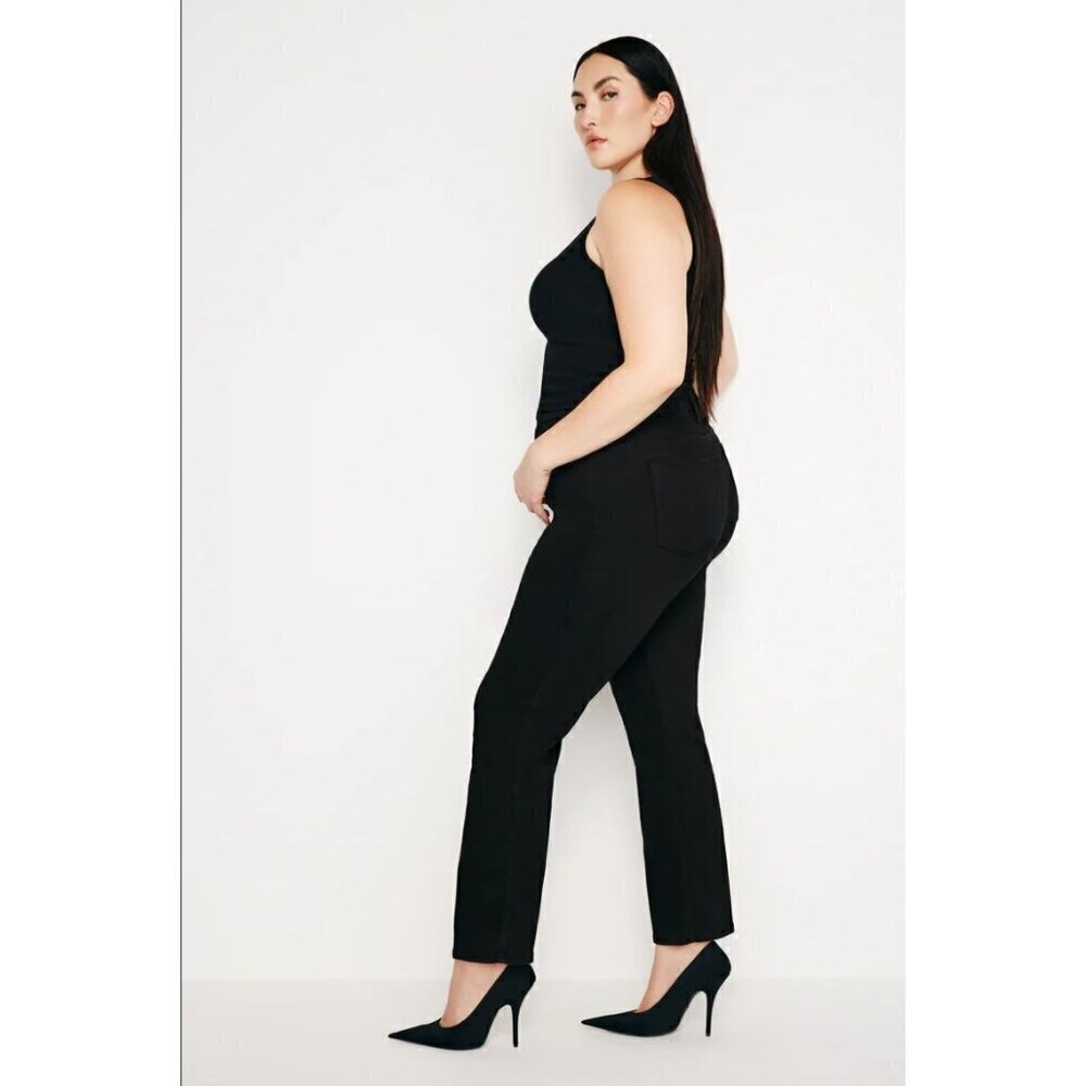 Good American Good Curve Straight Jeans Black001 Womens Size 22